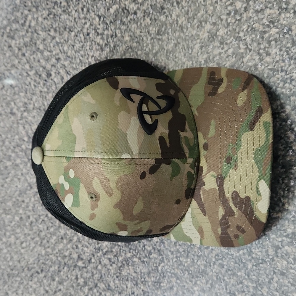 Camo and black mesh baseball cap
